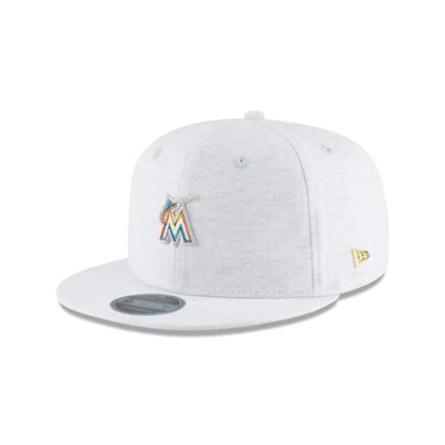 Grey Miami Marlins Hat - New Era MLB Micro Stitch 9FIFTY Snapback Caps USA8532064